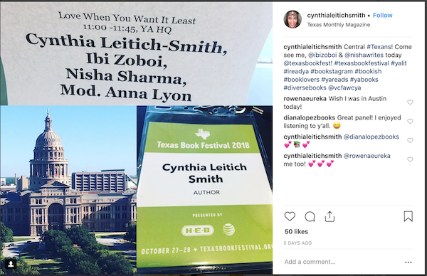 Cynthia Leitich-Smith's Tweet Texas Book Festival the writing barn texas austin