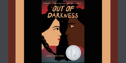 out of darkness book cover on graphic display